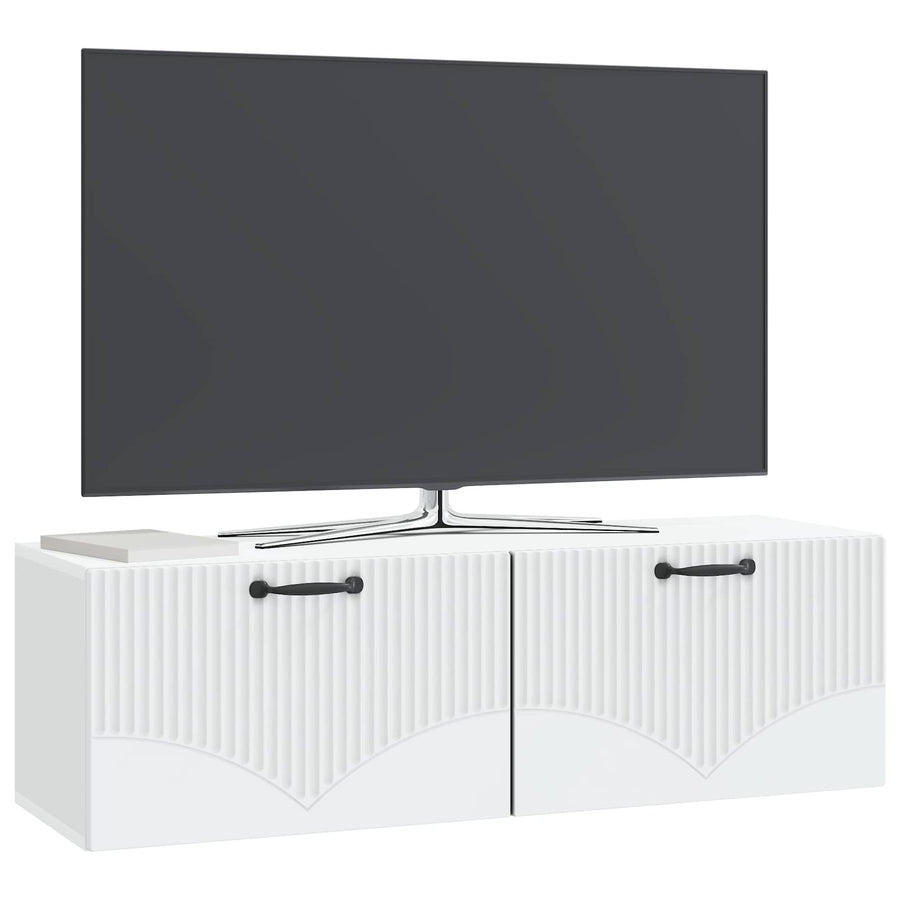 Wandbeugel TV-kast Wit 98 x 31 x 30 cm Bewerkt hout