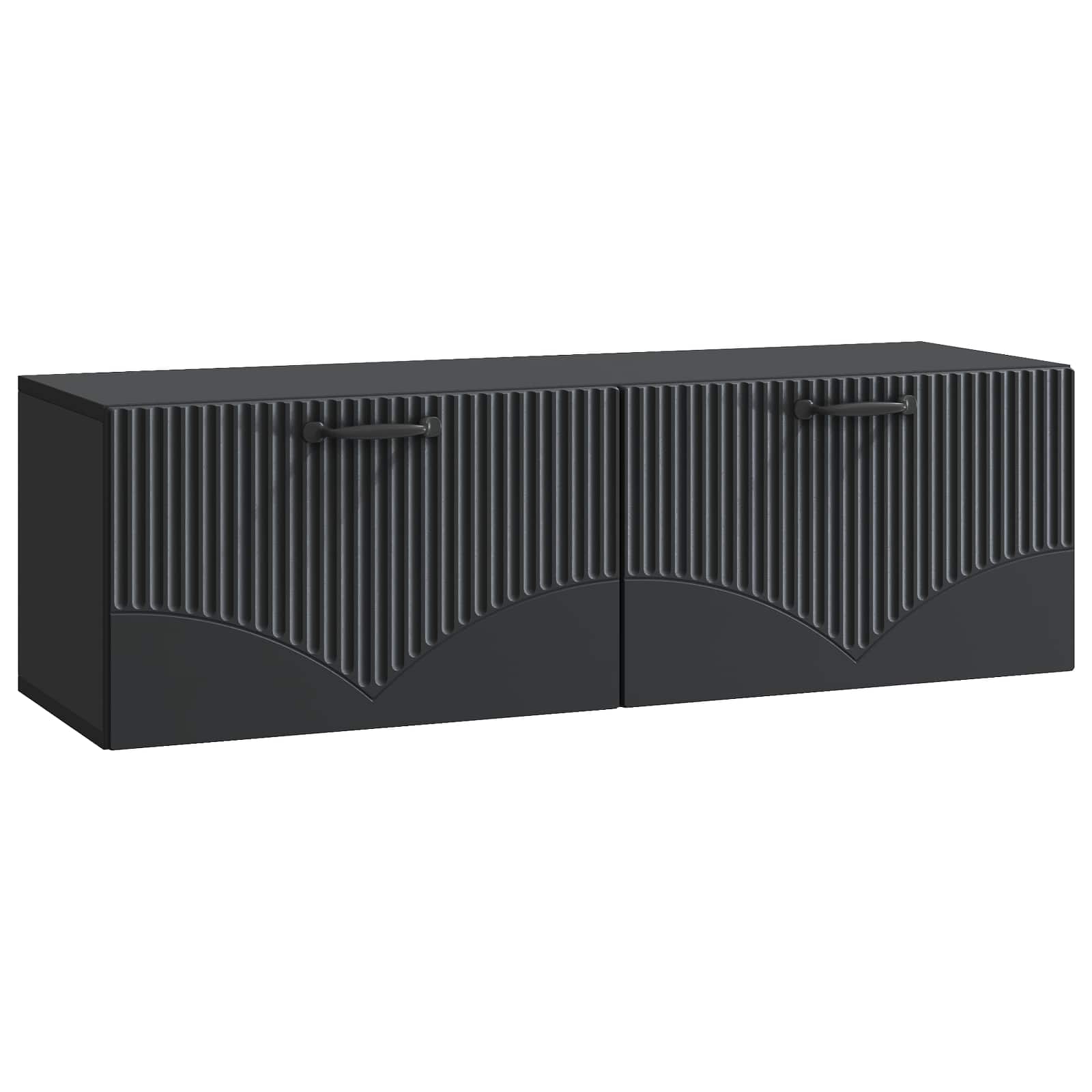 Wandbeugel TV-kast Zwart 98 x 31 x 30 cm Bewerkt hout