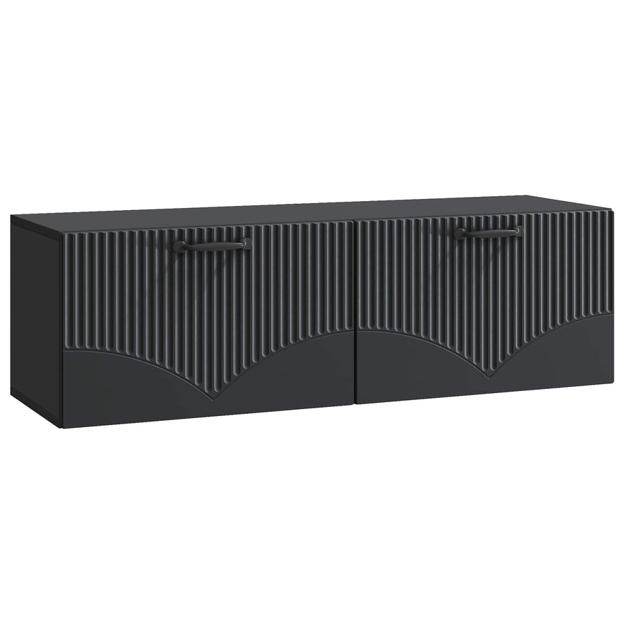 Wandbeugel TV-kast Zwart 98 x 31 x 30 cm Bewerkt hout