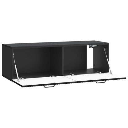 Wandbeugel TV-kast Zwart 98 x 31 x 30 cm Bewerkt hout