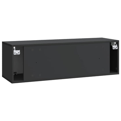 Wandbeugel TV-kast Zwart 98 x 31 x 30 cm Bewerkt hout