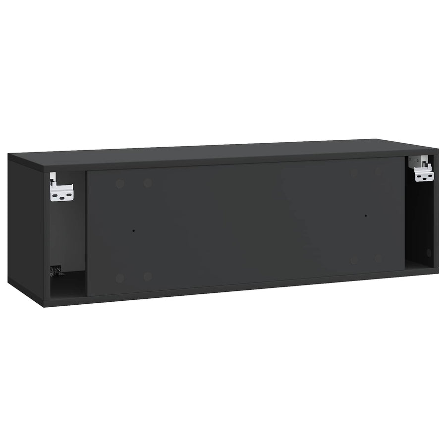 Wandbeugel TV-kast Zwart 98 x 31 x 30 cm Bewerkt hout