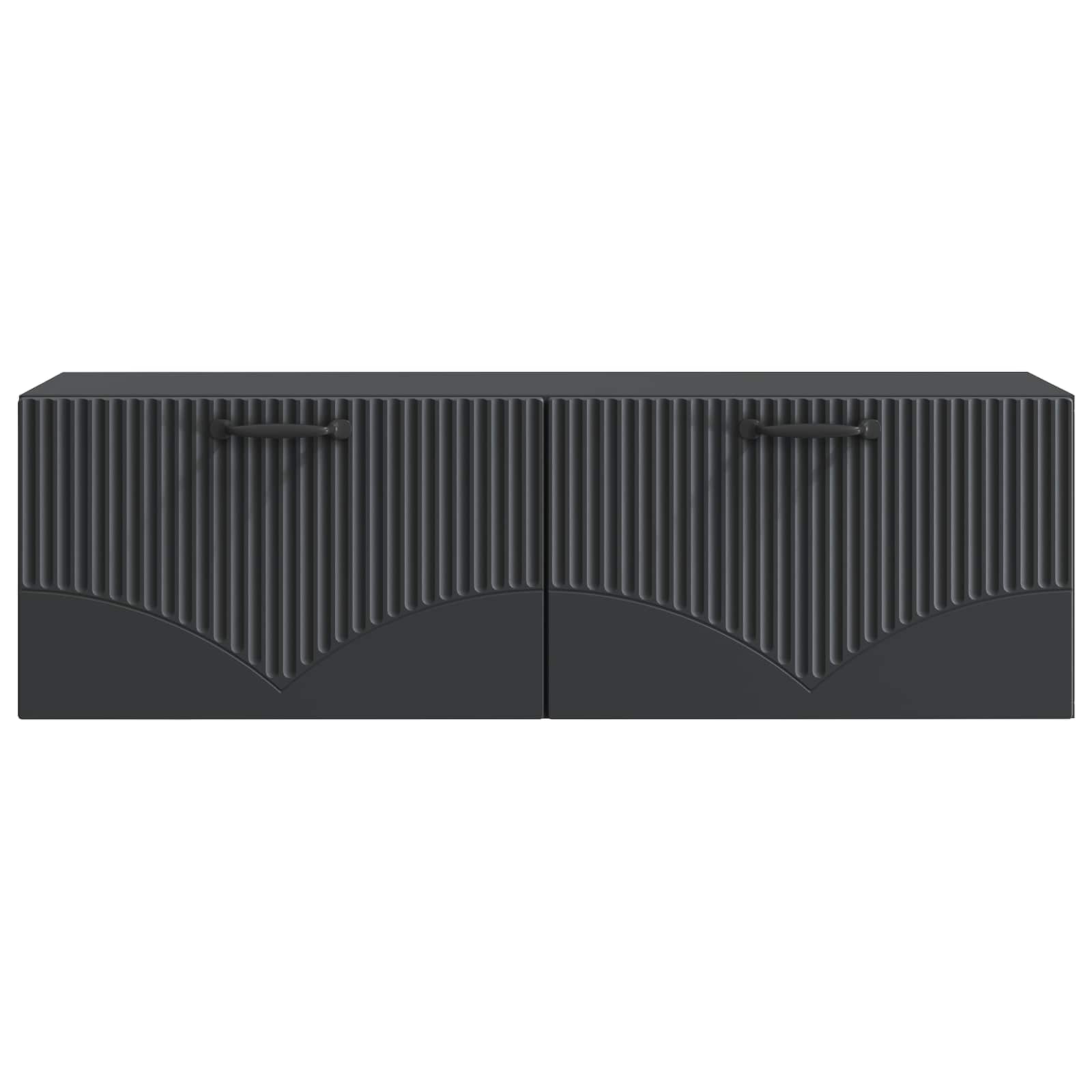 Wandbeugel TV-kast Zwart 98 x 31 x 30 cm Bewerkt hout