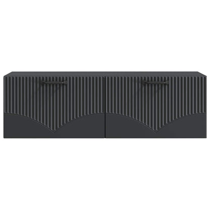Wandbeugel TV-kast Zwart 98 x 31 x 30 cm Bewerkt hout