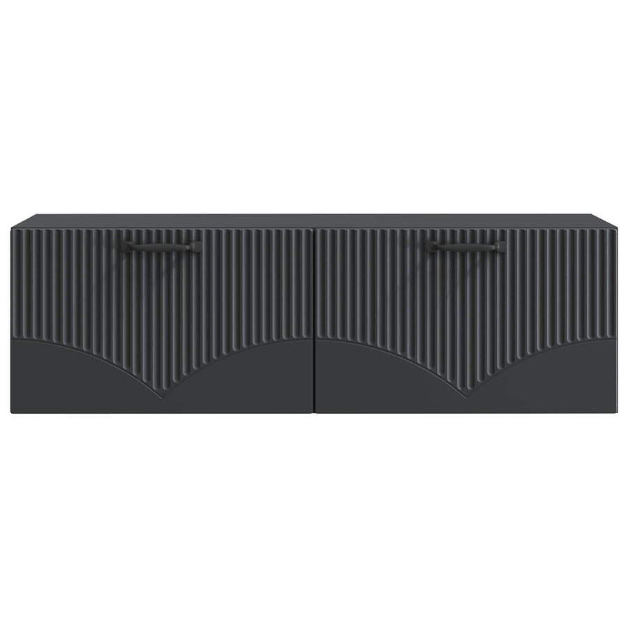 Wandbeugel TV-kast Zwart 98 x 31 x 30 cm Bewerkt hout