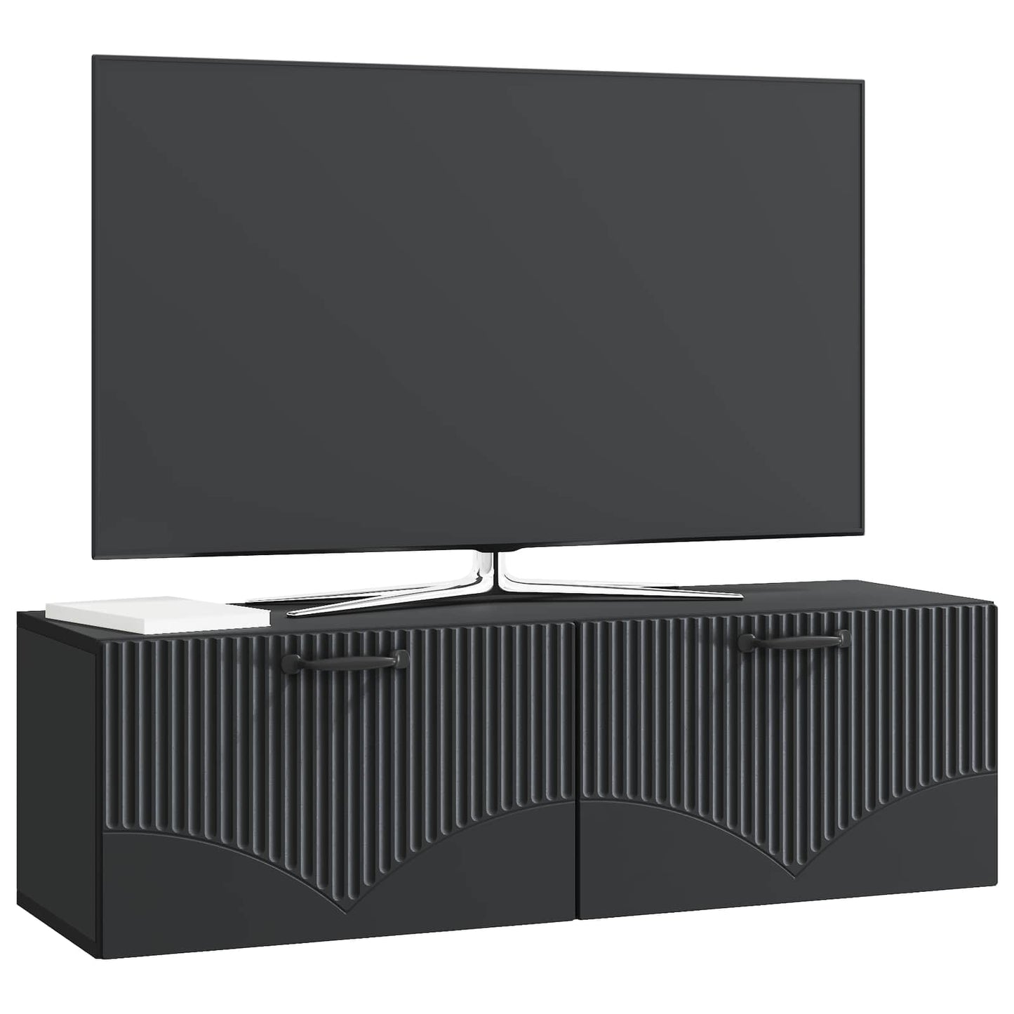 Wandbeugel TV-kast Zwart 98 x 31 x 30 cm Bewerkt hout