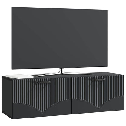 Wandbeugel TV-kast Zwart 98 x 31 x 30 cm Bewerkt hout
