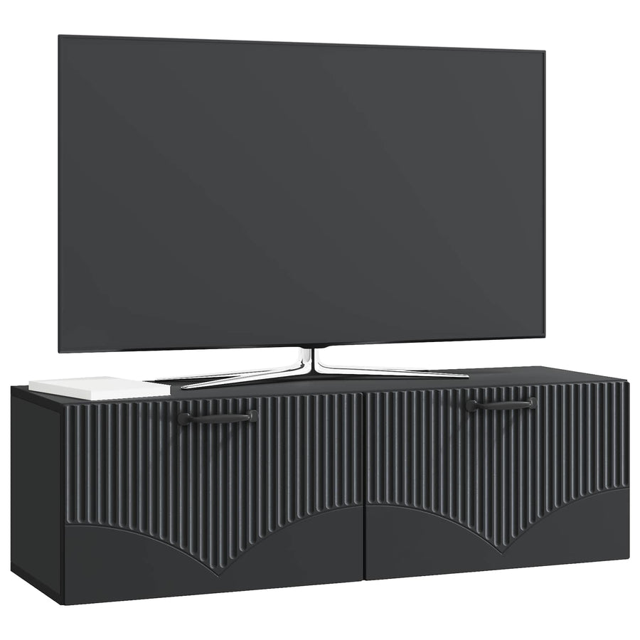 Wandbeugel TV-kast Zwart 98 x 31 x 30 cm Bewerkt hout