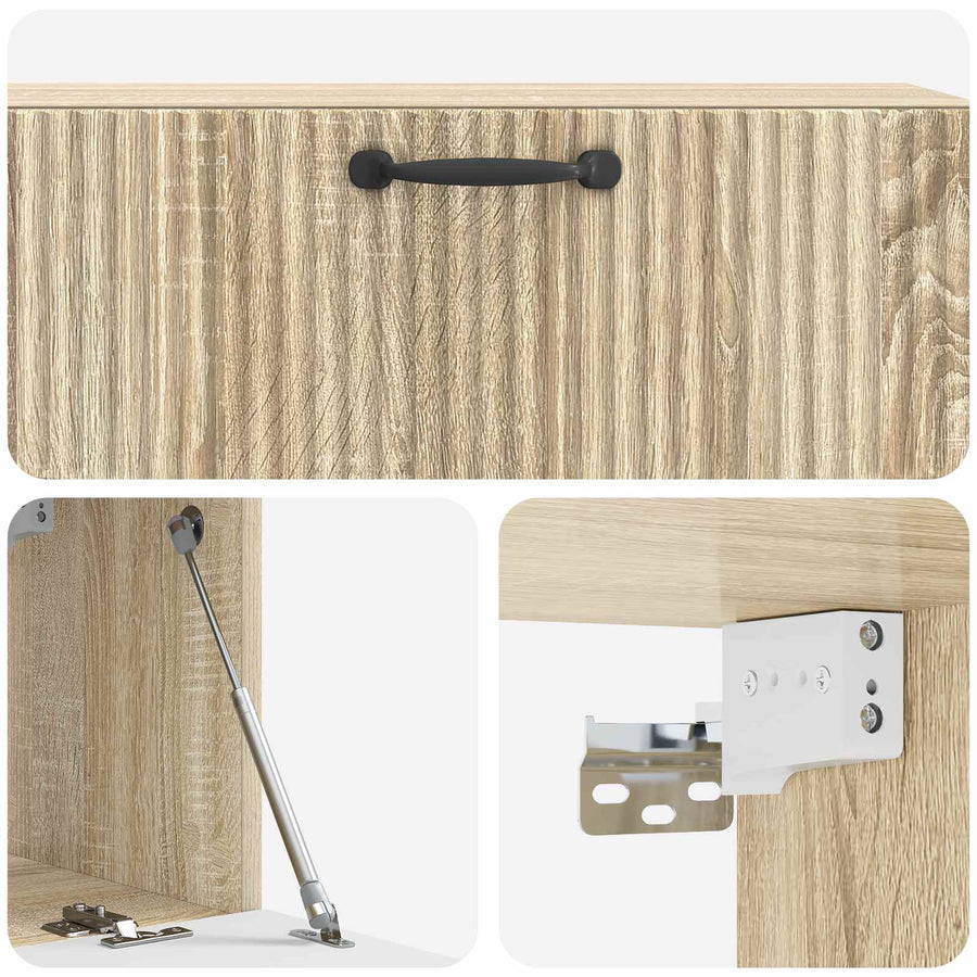Wandbeugel TV-kast Sonoma Eiken 98 x 31 x 30 cm Bewerkt hout