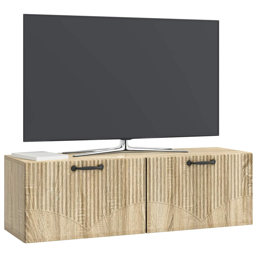 Wandbeugel TV-kast Sonoma Eiken 98 x 31 x 30 cm Bewerkt hout