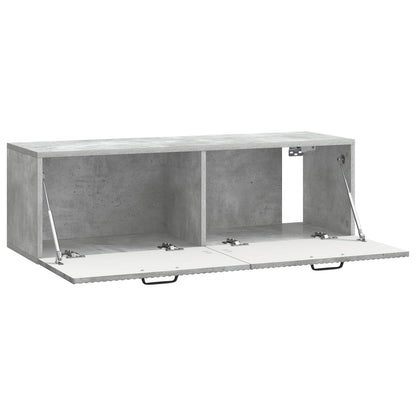 Wandbeugel TV-kast Betongrijs 98 x 31 x 30 cm Bewerkt hout
