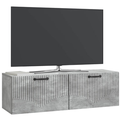 Wandbeugel TV-kast Betongrijs 98 x 31 x 30 cm Bewerkt hout
