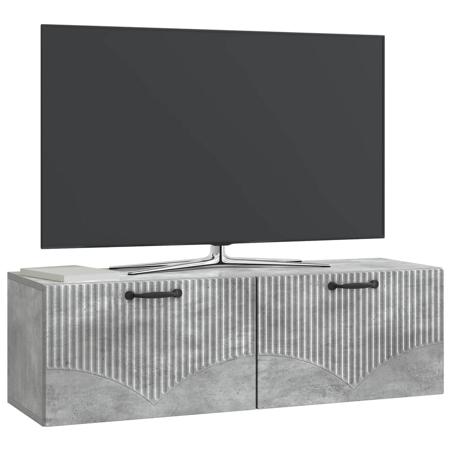 Wandbeugel TV-kast Betongrijs 98 x 31 x 30 cm Bewerkt hout