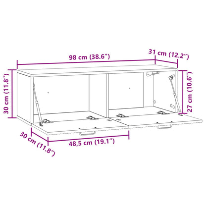 Wandbeugel TV-kast Betongrijs 98 x 31 x 30 cm Bewerkt hout