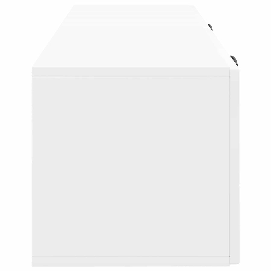 Wandbeugel TV-kast Hoogglans Wit 98 x 31 x 30 cm Bewerkt hout
