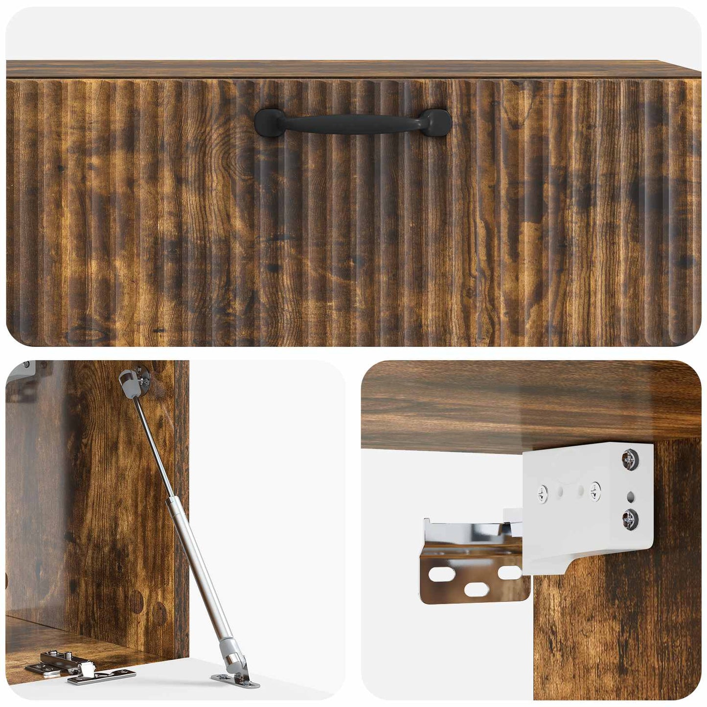 Wandbeugel TV-kast Gerookt eiken 98 x 31 x 30 cm Bewerkt hout