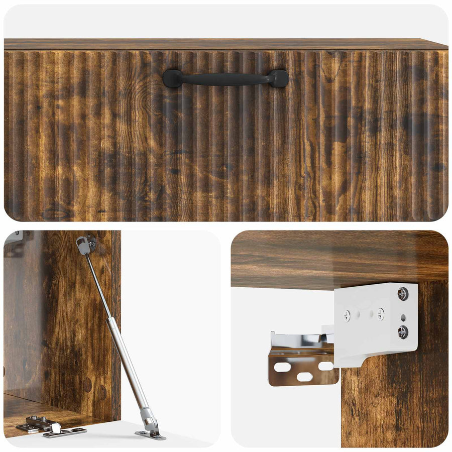 Wandbeugel TV-kast Gerookt eiken 98 x 31 x 30 cm Bewerkt hout
