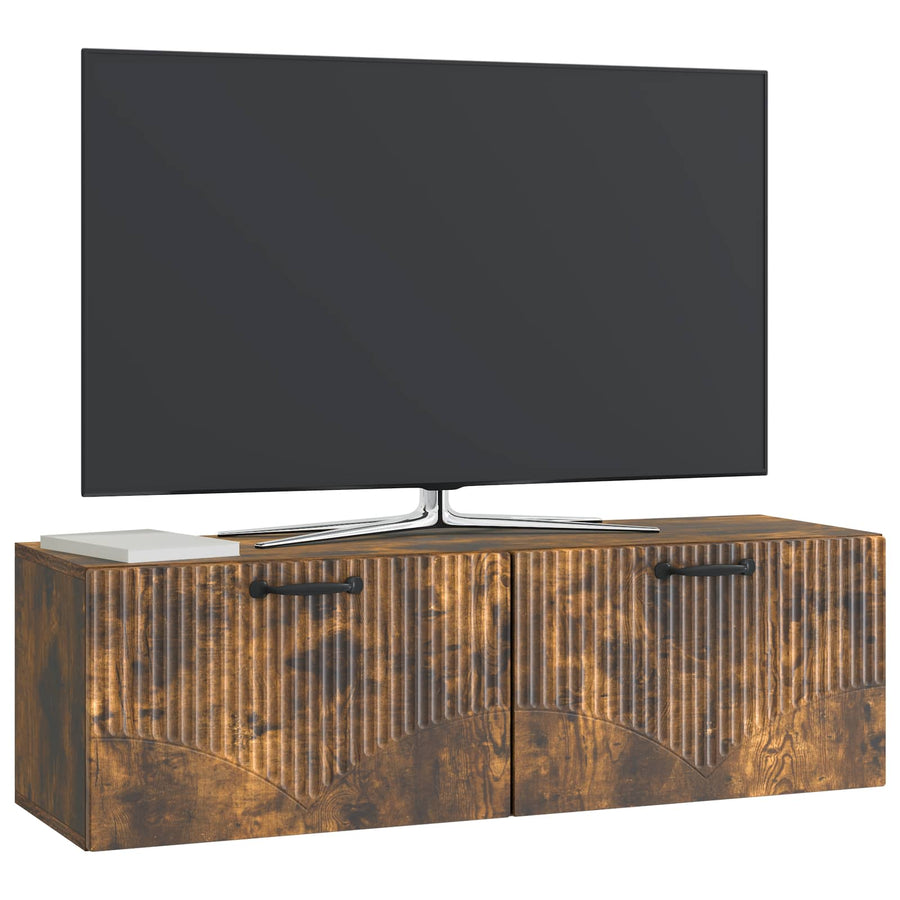 Wandbeugel TV-kast Gerookt eiken 98 x 31 x 30 cm Bewerkt hout