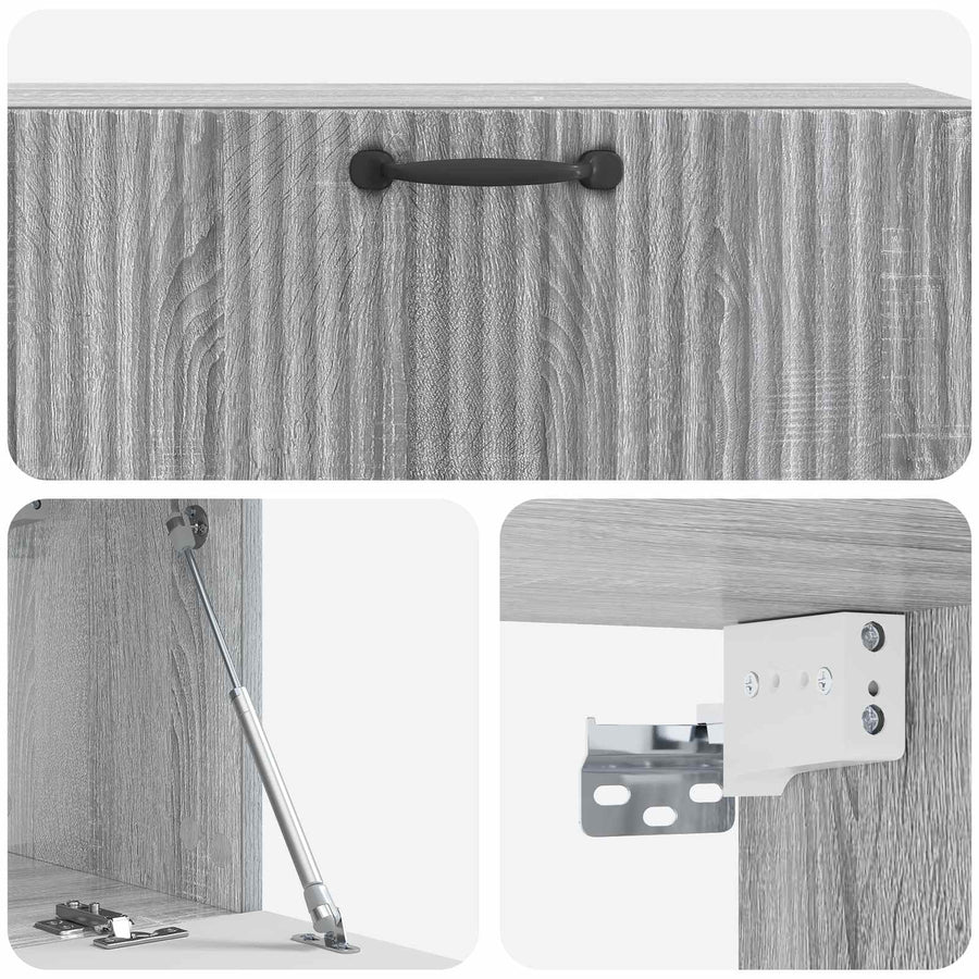 Wandbeugel TV-kast Grijs sonoma 98 x 31 x 30 cm Bewerkt hout