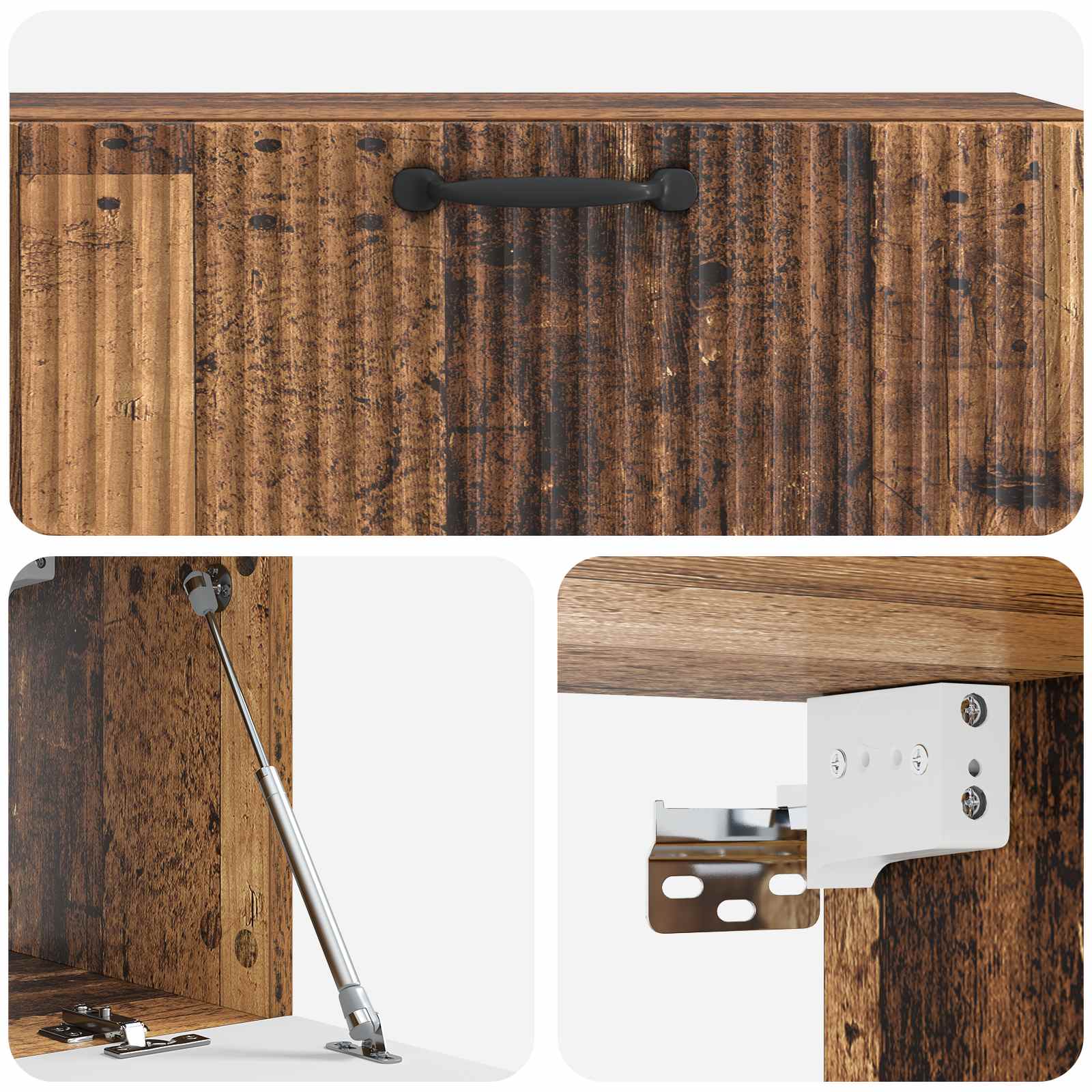 Wandbeugel TV-kast Oud hout 98 x 31 x 30 cm Bewerkt hout