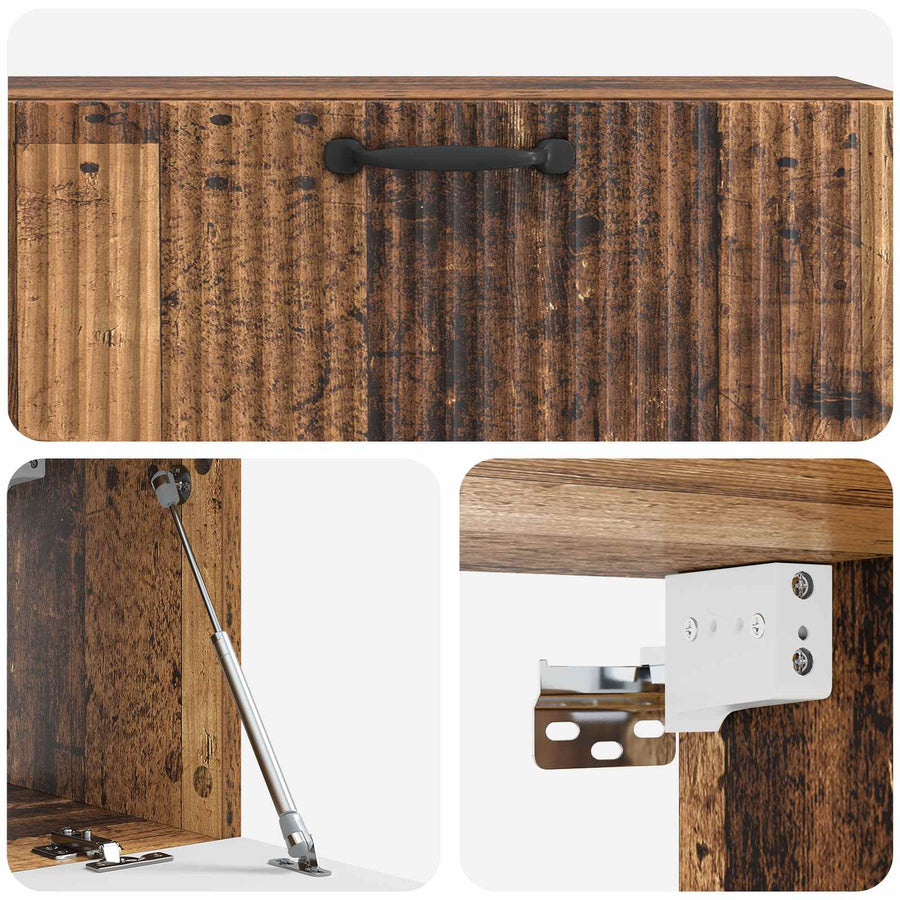 Wandbeugel TV-kast Oud hout 98 x 31 x 30 cm Bewerkt hout
