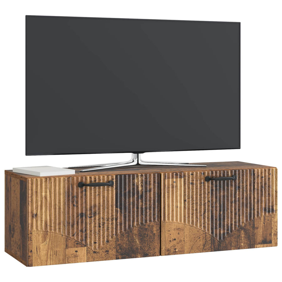 Wandbeugel TV-kast Oud hout 98 x 31 x 30 cm Bewerkt hout