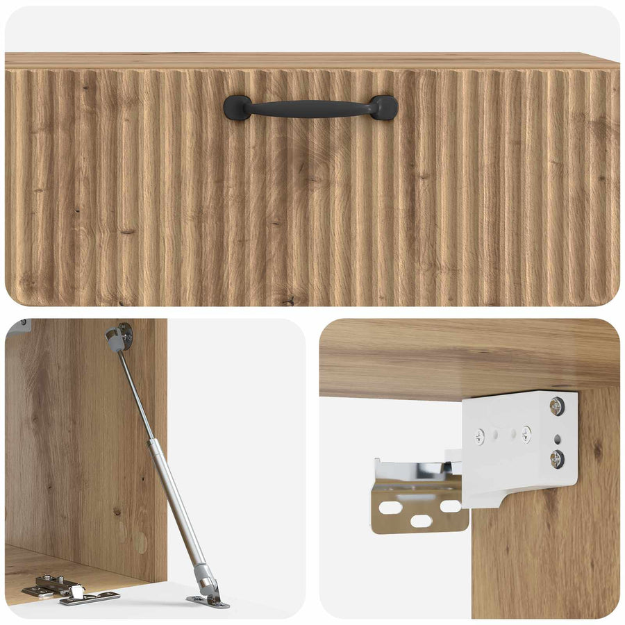 Wandbeugel TV-kast Artisanaal eiken 98 x 31 x 30 cm