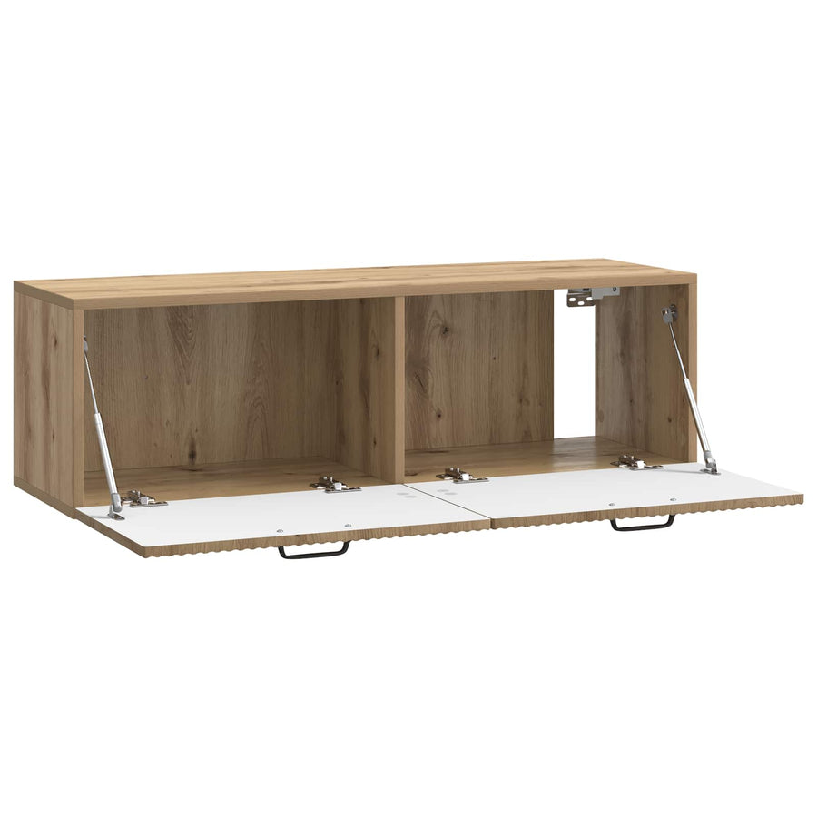 Wandbeugel TV-kast Artisanaal eiken 98 x 31 x 30 cm