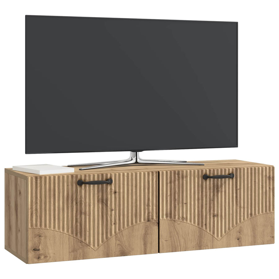 Wandbeugel TV-kast Artisanaal eiken 98 x 31 x 30 cm