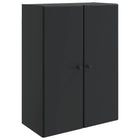 Wandkast bewerkt hout 66x34,5x90 cm zwart