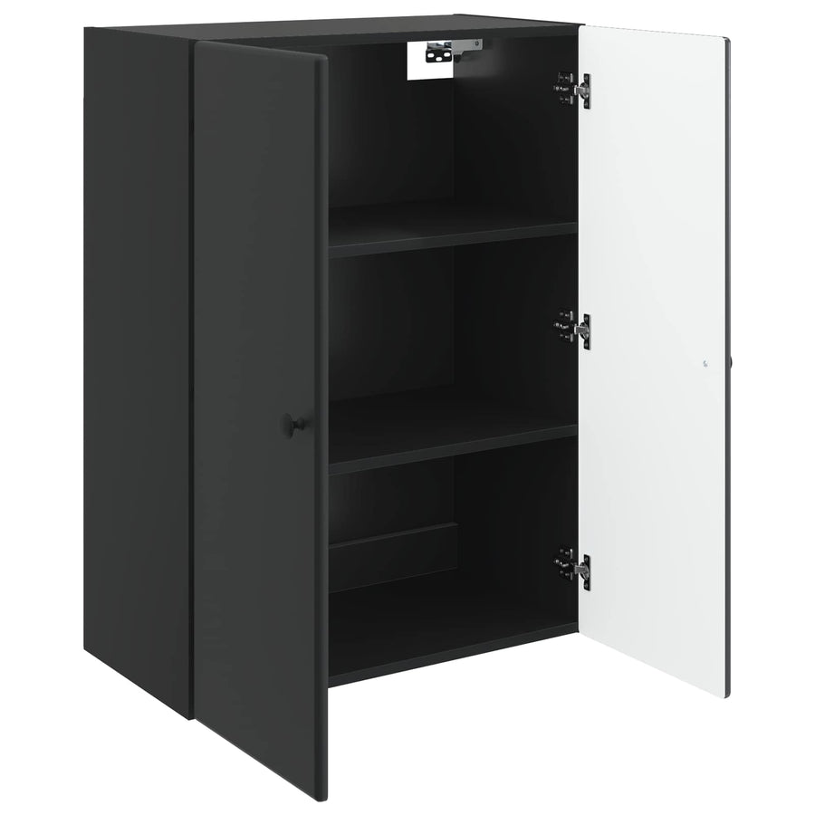 Wandkast Zwart 66 x 34,5 x 90 cm Bewerkt hout