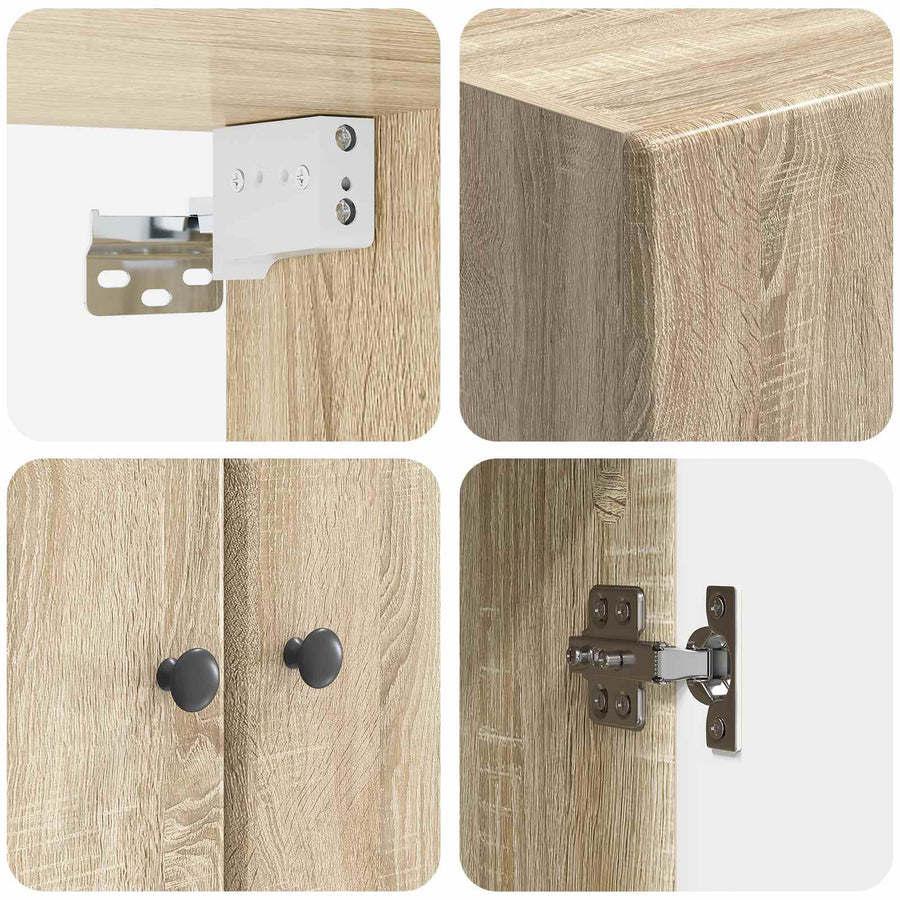 Wandkast Sonoma Eiken 66 x 34,5 x 90 cm Bewerkt hout