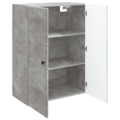 Wandkast Betongrijs 66 x 34,5 x 90 cm Bewerkt hout