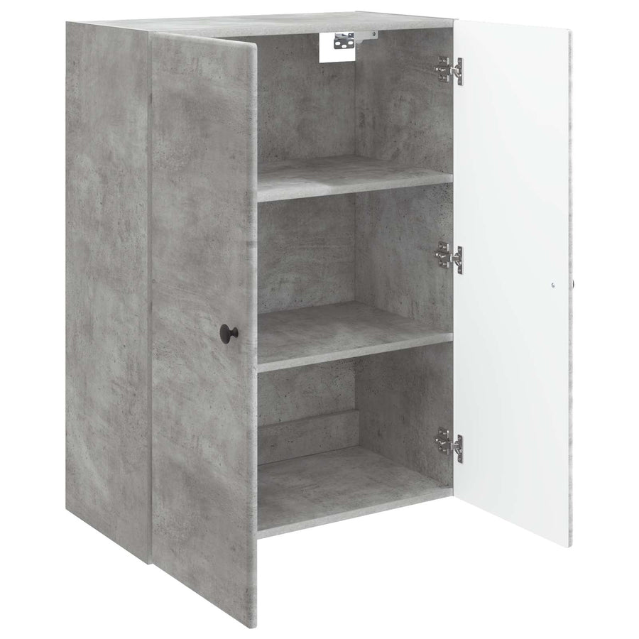 Wandkast Betongrijs 66 x 34,5 x 90 cm Bewerkt hout