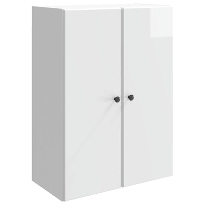 Wandkast Hoogglans Wit 66 x 34,5 x 90 cm Bewerkt hout