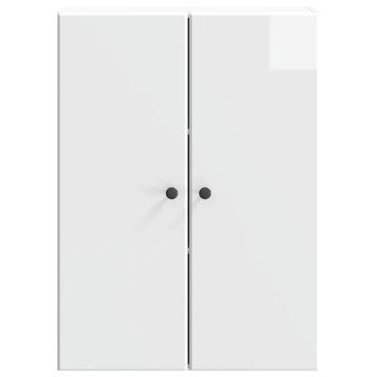 Wandkast Hoogglans Wit 66 x 34,5 x 90 cm Bewerkt hout