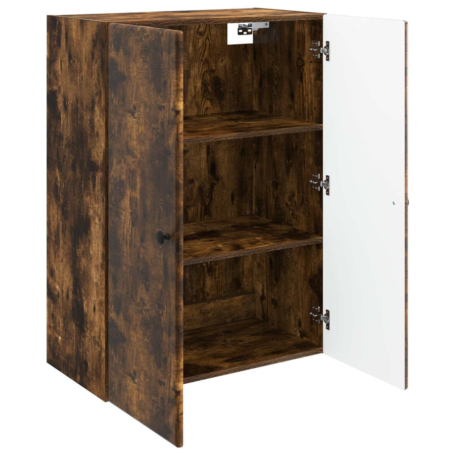 Wandkast Gerookt eiken 66 x 34,5 x 90 cm Bewerkt hout