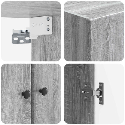 Wandkast Grijs Sonoma 66 x 34,5 x 90 cm Bewerkt hout