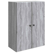Wandkast 66x34,5x90 cm bewerkt hout grijs