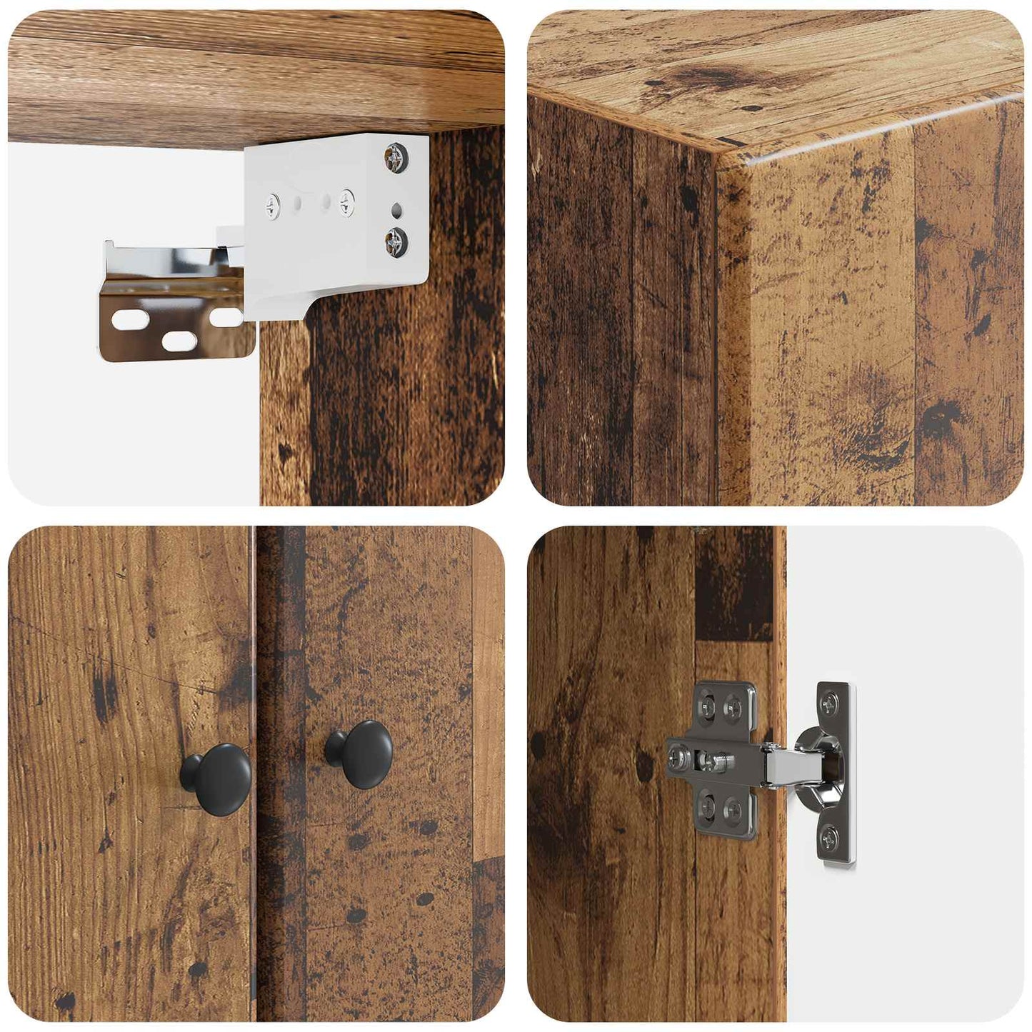 Wandkast Oud hout 66 x 34,5 x 90 cm Bewerkt hout
