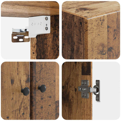 Wandkast Oud hout 66 x 34,5 x 90 cm Bewerkt hout