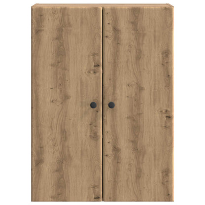Wandkast Artisanaal eiken 66 x 34,5 x 90 cm Bewerkt hout