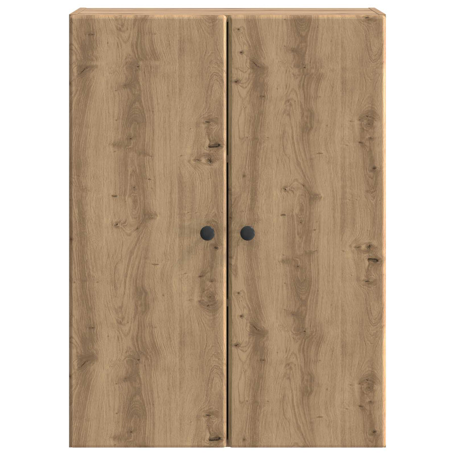 Wandkast Artisanaal eiken 66 x 34,5 x 90 cm Bewerkt hout