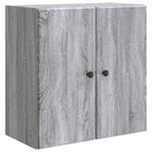 Wandkast 59x31x60 cm grijs bewerkt hout muurmontage