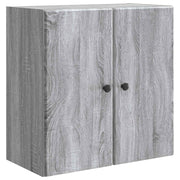 Wandkast 59x31x60 cm grijs bewerkt hout muurmontage