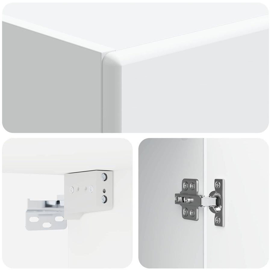 Wandkast Wit 33 x 34,5 x 90 cm Bewerkt hout