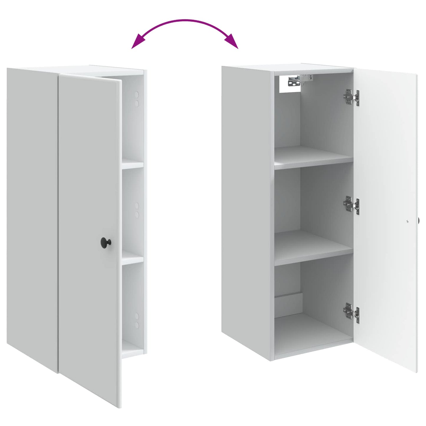 Wandkast Wit 33 x 34,5 x 90 cm Bewerkt hout