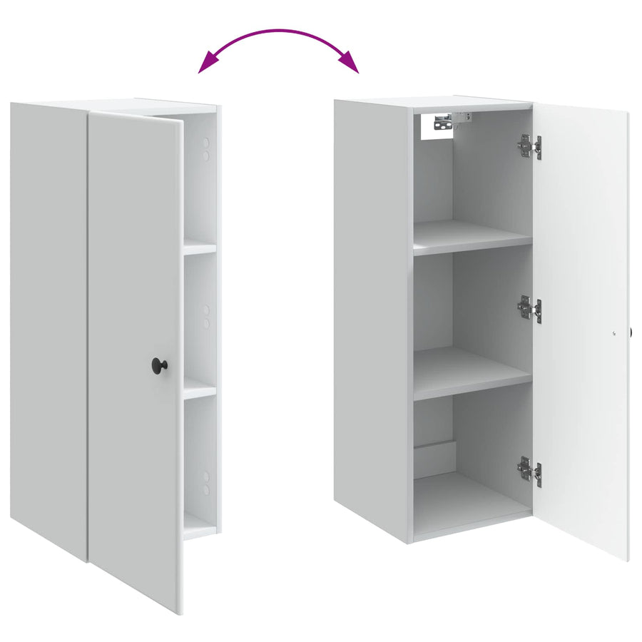 Wandkast Wit 33 x 34,5 x 90 cm Bewerkt hout