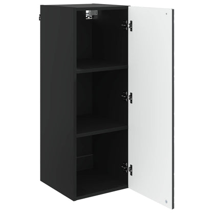 Wandkast Zwart 33 x 34,5 x 90 cm Bewerkt hout