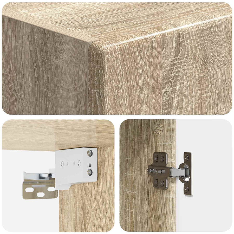 Wandkast Sonoma Eiken 33 x 34,5 x 90 cm Bewerkt hout